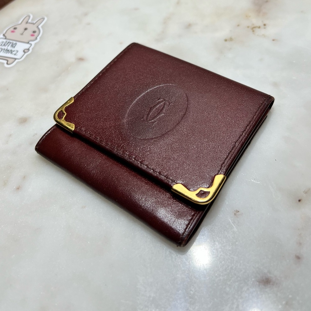 Cartier Wallet Purse Coin Purse Mastline Red leather Woman Authentic EUC - Picture 10 of 13